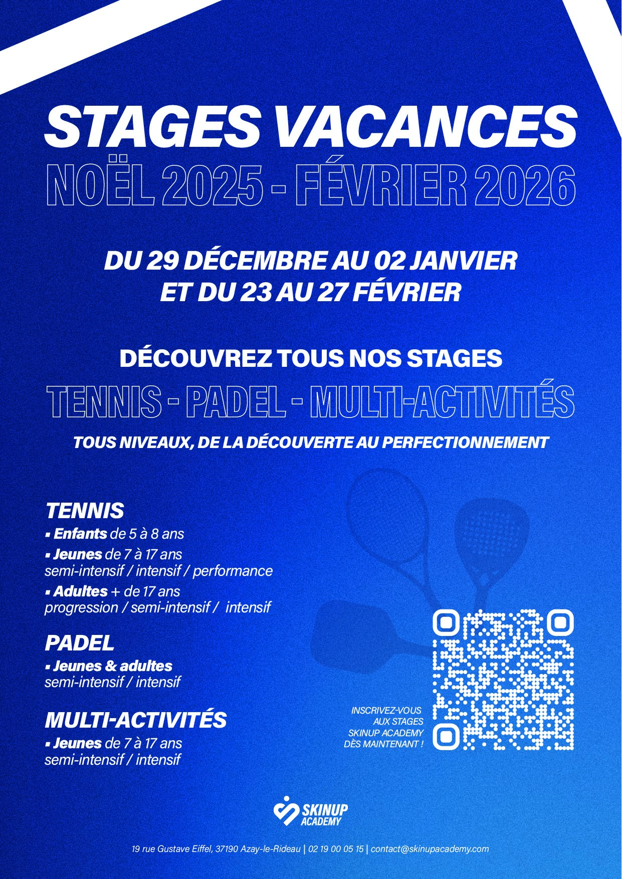 STAGES VACANCES D'HIVER 